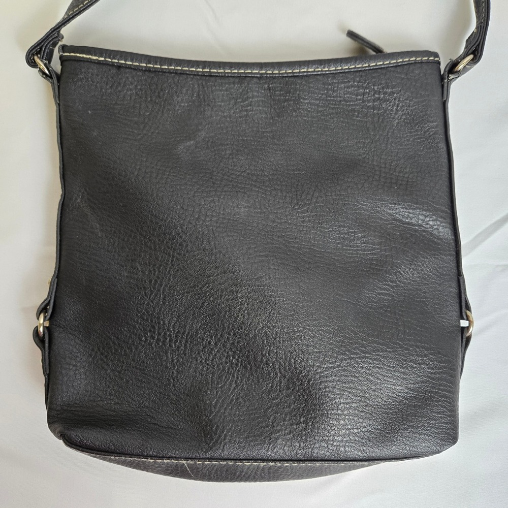 Multi-pocket y2k Style Crossbody Purse, Buckle Details, Zipper Closure, Black - Picture 3 of 5